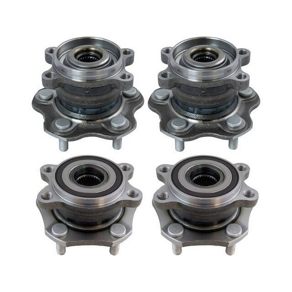 Wheel Hub and Bearing Kit 4 Piece - Compatible with 2014 - 2019 Nissan Rogue AWD 2015 2016 2017 2018
