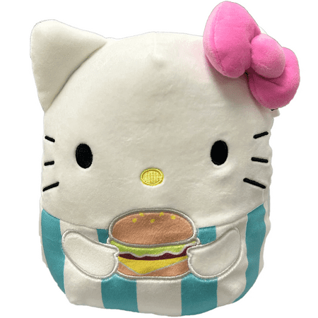 Squishmallow 8" Hello Kitty % Friends Food Truck Collection - Hello Kitty with Hamburger