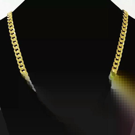 GKNET HipHop Delicate Jewelry Cuban 24K Gold Plated 8MM 70CM Sideways Men's Necklace Chains-default