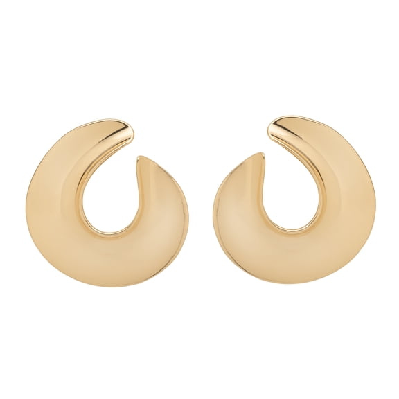 Time and Tru Women's Gold Tone Modern Open Hoop Earrings