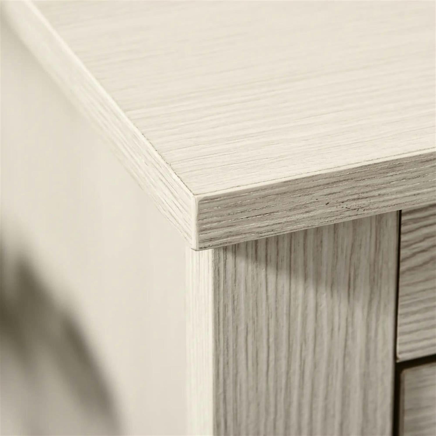 Demi Bonn 52" Modern Office Desk with 2 Drawers and 2 Cabinets, Home Computer Desk for Living Room, Office, Study, Writing Table PC Desks, White