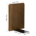 thumbnail image 2 of Uxcell Wood Bookend with Metal Base, 2 Pcs Non-skid Square Head Book Ends for Shelves, Walnut Wood Style 2, 2 of 6