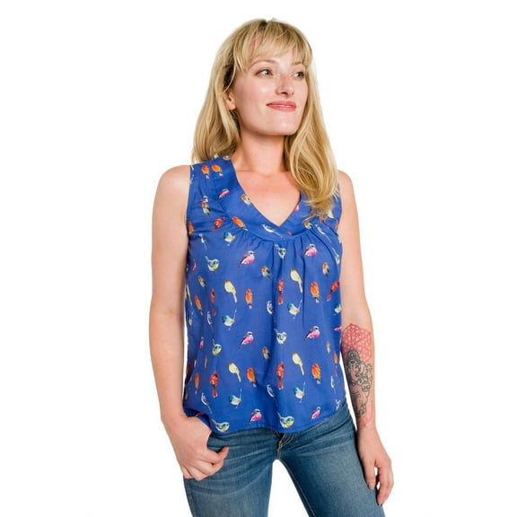 Ruched Sleeveless  Cotton Top