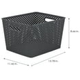 thumbnail image 3 of Simplify's Large Resin Wicker Storage Bin in Gray, 3 of 7