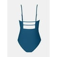 thumbnail image 5 of Women Swimsuit One Piece Bathing Suit Square Neck Cutout Back Tummy Control with Adjustable Spaghetti Straps, 5 of 5