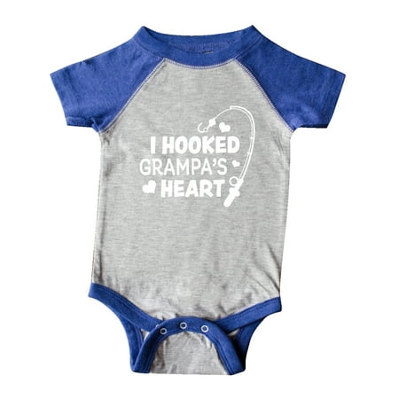 

Inktastic I Hooked Grampa s Heart with Fishing Rod Gift Baby Boy or Baby Girl Bodysuit