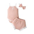 thumbnail image 1 of Baby Girl Clothes Set Summer Outfits Solid Color Ruffle Tank Tops + Elastic Waist Shorts 2PCS Casual Outfit 18-24 Months, 1 of 9