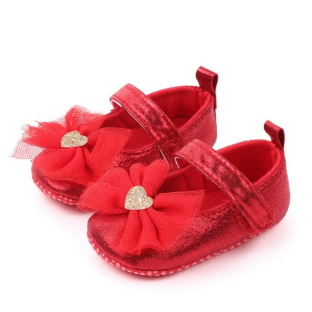 

Bullpiano Baby Girl Shoes Newborn Anti-Slip Bowknot Crib Shoes 0-12M