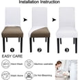 thumbnail image 6 of 6 Pcs Dining Chair Slipcover,High Stretch Removable Washable Chair Seat Protector Cover for Home Party Hotel Wedding Ceremony (White), 6 of 7
