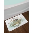 thumbnail image 2 of Kraken Bath Mat, Octopus Sinking the Pirate Ships Greek Myth Fish Culture Cartoon Artwork Image, Non-Slip Plush Mat Bathroom Kitchen Laundry Room Decor, 29.5 X 17.5 Inches, Tan Pale Green, Ambesonne, 2 of 2