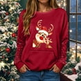 thumbnail image 7 of Kaprioy Womens Christmas Long Sleeve Sweatshirts Oversized Crewneck Xmas Print Long Sleeve Funny Holiday Fall Fashion Winter Clothes Red, XXL, 7 of 7