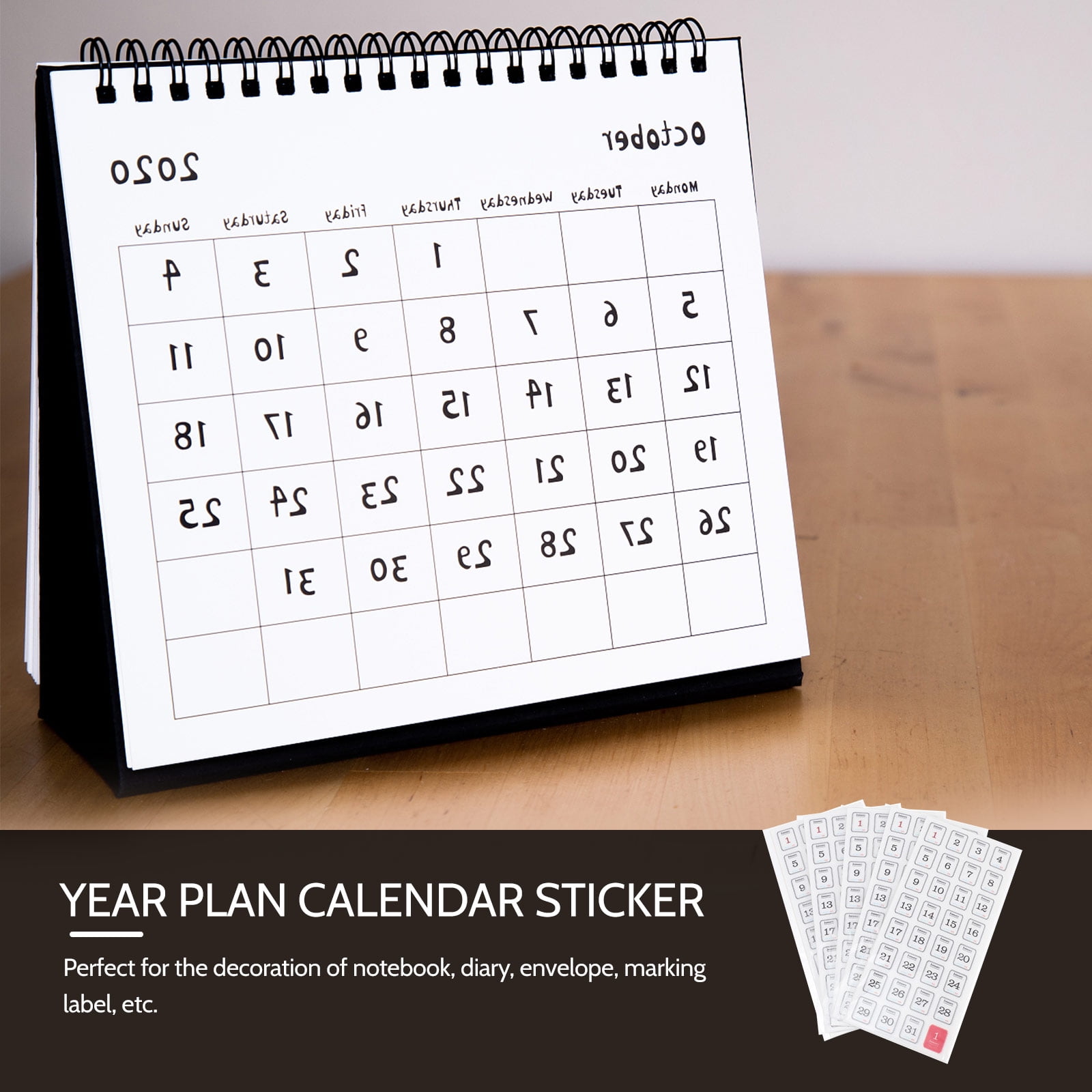 FOMIYES 60Pcs Monthly Calendar Tabs White Self Adhesive Planner Stickers for Notes