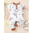 thumbnail image 3 of Bagilaanoe Newborn Baby Girl Boys Summer Jumpsuit Dinosaur Print Short Sleeve Bodysuit 3M 6M 9M 12M Infant One Piece Romper, 3 of 8