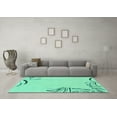 thumbnail image 3 of Ahgly Company Indoor Rectangle Solid Turquoise Blue Modern Area Rugs, 8' x 10', 3 of 4