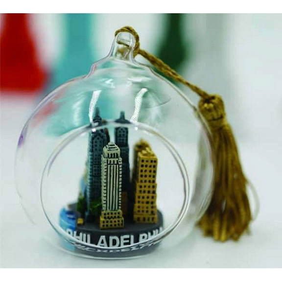 Glass ornament of Philadelphia keepsake Christmas ornaments 3 inches