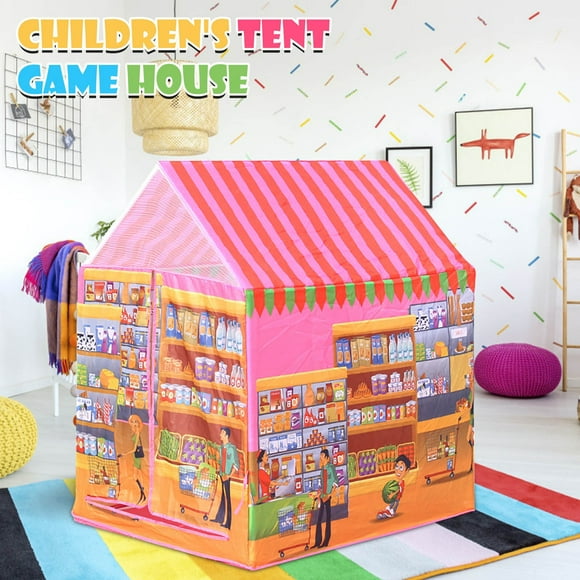 Cyber and Monday Deals 2023 Toys Supermarket Children'S Diy Tent Play Tent Kids Pretend Playhouse Multicolor One Size