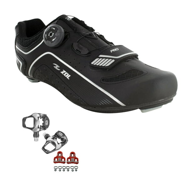 Zol Peloton Carbon Road Cycling Shoes with Pedals and Cleats Bundle -  
