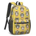 thumbnail image 2 of Cat Head and Bowtie Yellow Pattern 17" Waterproof Oxford School Backpacks for Teens, S-Shape Padded Straps, for School, Travel, Hiking, Camping, 2 of 5