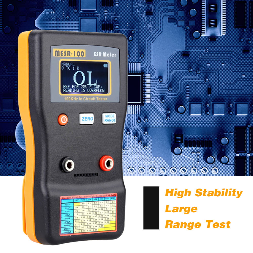 MESR-100 ESR Ohm Capacitance Meter Resistance Capacitor In Circuit Tester P9S6