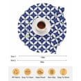 thumbnail image 6 of 15 Inch Round Placemats Set of 4, Retro Rhombus Non Slip Heat Insulation PP Table Mats, Morocco Abstract Geometric Art Navy Blue Washable Place Mats for Kitchen Dining Party Table Decor, 6 of 7