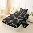 thumbnail image 2 of Castle Fairy Gothic Vintage Skull Twin Sheets 3pcs,Animal Deer Botanical Mushroom Bedding,Beige Black,1 Fitted Sheet,1 Flat Sheet and 1 Pillowcase, 2 of 6