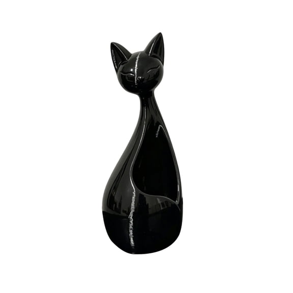 Modern Ceramic Cat Figurine Minimalist Animal Sculpture Decorative Ornament for Home Office Living Room Shelf Decor