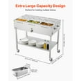 thumbnail image 2 of VEVOR Table Vapeur au Propane Commerciale à 9 Poêles Chauffe-Aliments d'Extérieur en Acier Inoxydable, 2 of 9