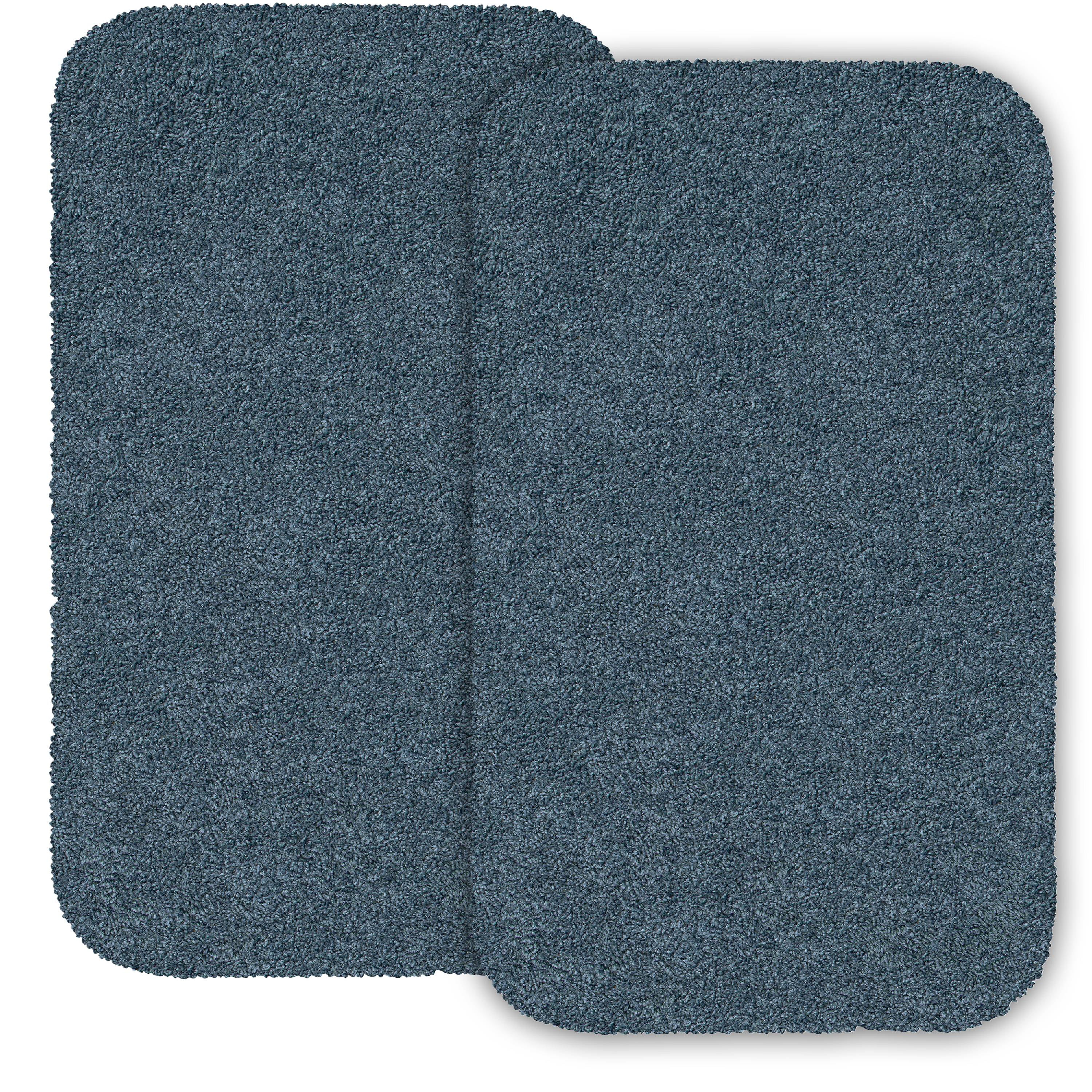 2 pack Mainstays Basic Bath Rug Set, 19.5" x 32" & 19.5" x 32", Blue