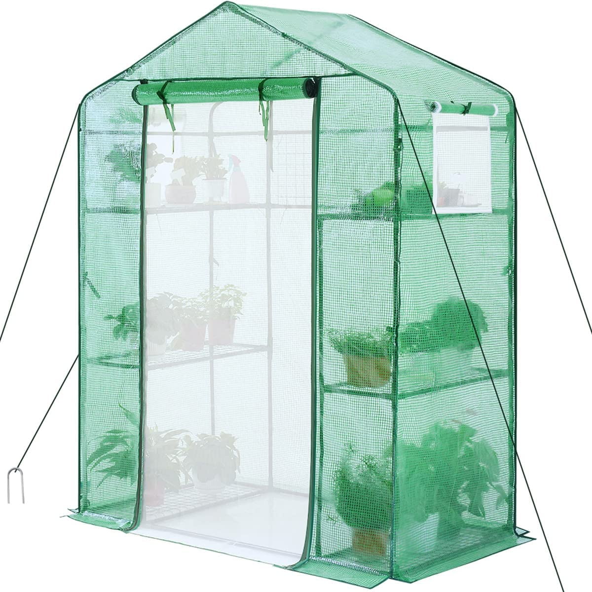 Yardeen Greenhouse Mini Walk-in 3 Tiers 4-Shelf Stands 77H x 56W x 29D Portable Plant Garden 