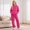Hot Pink, variant on Women's 2 Piece Hooded Lounge Set Matching Sweatsuits 2 Pc Lounge Sets for Women , Airport Travel Outfits, Comfy Athleisure Fall Winter Clothes ,wide Leg Palazzo Pants