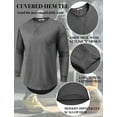 thumbnail image 6 of COOFANDY 2 Pack T Shirts for Men Long Sleeve Cotton Hipster Hip Hop Longline Crewneck Tee Shirts for Gym Workout Casual Fall Undershirts, 6 of 7