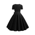 thumbnail image 2 of Women Dress Polka Dot Retro Rockabilly Short Sleeve A-line Sundress zhangyuxiang LED, 2 of 2