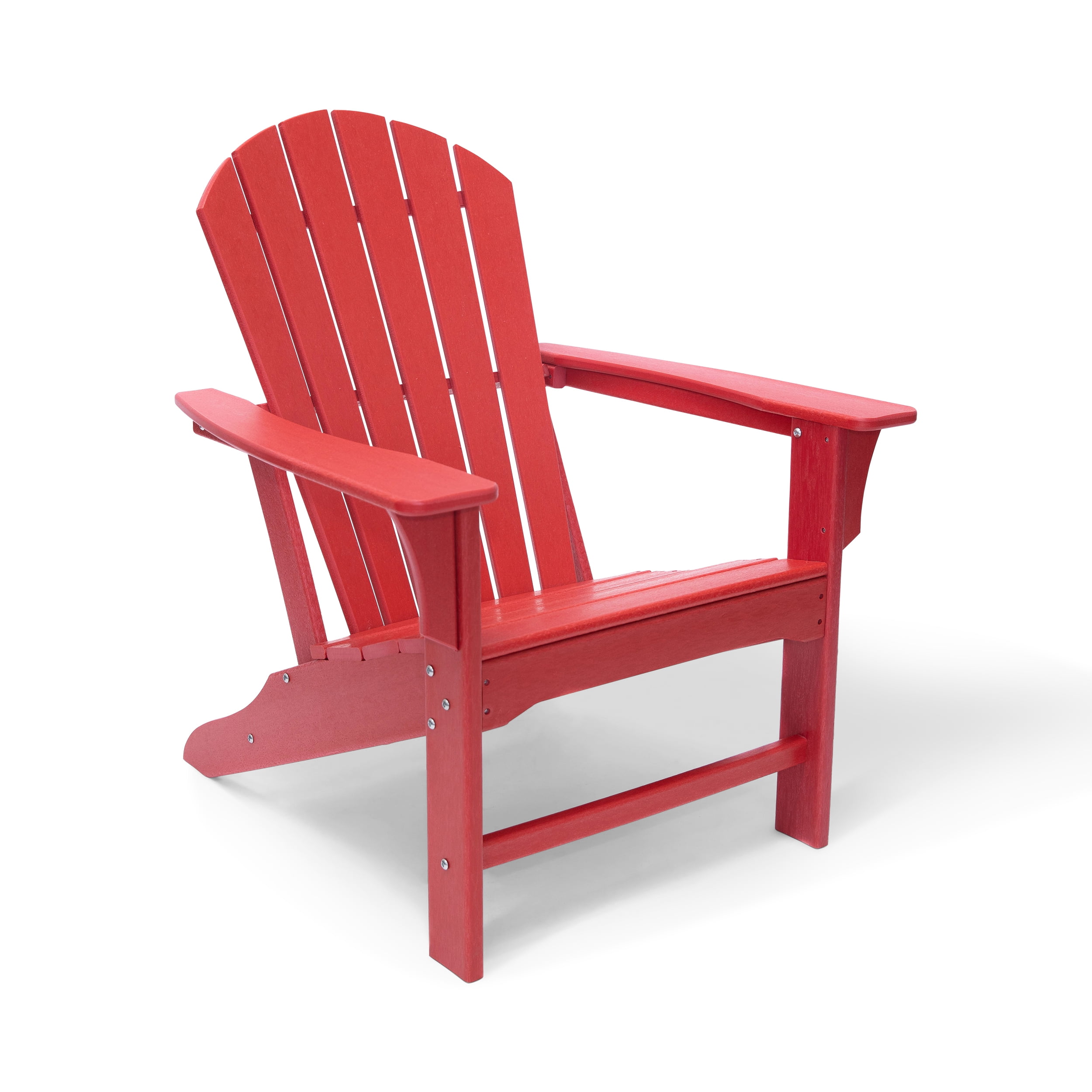LuXeo Hampton Red Poly Outdoor Patio Adirondack Chair 2 Pack