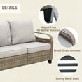 thumbnail image 4 of INTER HUT Modern Wicker Patio Sofa, Rattan Outdoor Loveseat Sofa, 2 Seat Loveseat, Brown/Gray, 4 of 9
