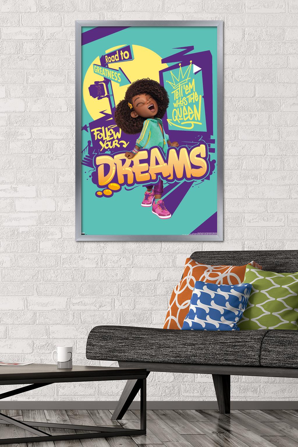 Karma's World - Follow Your Dreams Wall Poster, 22.375" x 34", Framed