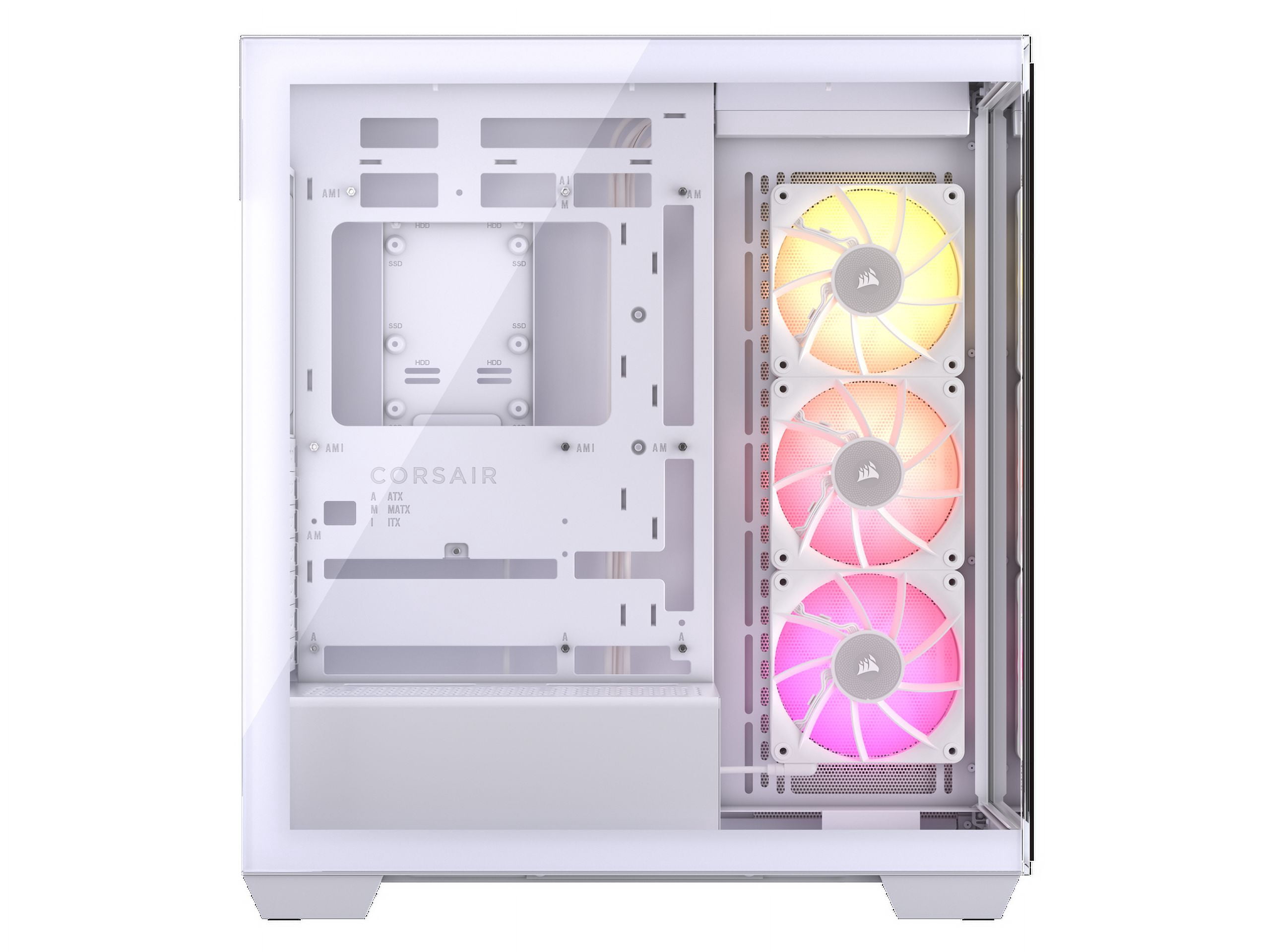 CORSAIR iCUE LINK 3500X RGB Tempered Glass Mid-Tower PC Case, White – 3x Pre-Installed RX120 RGB Fans – Reverse Connection Motherboard Compatible – Fits up to 10x 120mm Fans