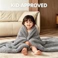thumbnail image 5 of Phantoscope 880GSM Shaggy Faux Fur Throw Blanket, Ultra Soft Fluffy Plush Blanket for Couch, Light Gray, 50"x60", 5 of 6