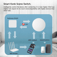 thumbnail image 2 of Tuya ZigBee Devices Button Scene Switch Intelligent Linkage Smart Switch Battery Powered Automation Work with Smart Life,1 * Tuya ZigBee Devices Butto(Battery CR2032 3V DC not included),White, 2 of 8