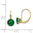 thumbnail image 2 of 14K Yellow Gold Earring Drop & Dangle Women'S Mount St. Helens (Helenite) Round Green 18 mm 7, 2 of 2