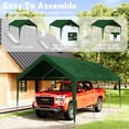 thumbnail image 6 of Kimunuk 10' x 20' Canopy Replacement Cover, Outdoor Portable Carport Replacement Canopy with Ball Bungees for Car Garage Shelter Tent Party Tent, Green ,Frame is Not Included, 6 of 6