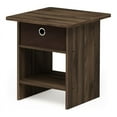 thumbnail image 5 of Furinno 10004 End Table/ Night Stand Storage Shelf with Bin Drawer, Columbia Walnut/Dark Brown, 5 of 6