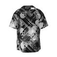 thumbnail image 7 of Picia Seamless Pattern With Skulls Men's Linen Shirts Short Sleeve Cuban Beach Shirts Casual Shirts Button Down Shirt for Men Beach Summer Wedding Shirt-Large, 7 of 7