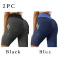 thumbnail image 2 of Gibobby Shorts Gym Mujer Fitness Yoga 2PC Pantalones cortos deportivos ajustados para mujer Pantalones cortos de yoga para levantamiento de glúteos(Azul, XXL), 2 of 5
