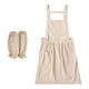 thumbnail image 4 of Delantal de cocina profesional para mujer, con 2 bolsillos, de algodón, ideal como regalo. Beige, 4 of 9
