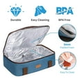 thumbnail image 5 of LHZK Insulated Casserole Carrier for Hot or Cold Food, with Upgrade Compartment for Fixing Campping Cutlery, Lasagna Holder Tote for Potluck Parties, Picnic, Fits 11 x 15 or 9 x 13 Baking Dish (Blue), 5 of 6
