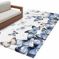 thumbnail image 2 of Area Rug for Living Room, Blue Butterflies Non-Slip Indoor Large Carpet for Bedroom/Dining Room, Elegant Pastoral Butterfly Washable Low-Profile Rectangle Floor Mat Runner Rugs - 2.7 x 5 Ft, 2 of 7