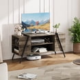 thumbnail image 2 of Mesa de TV para 47 pulgada TV - moderno entertainment center con abiertos adjustable estante, cable holes, u - shaped metal legs in gris para sala de estar/dormitorio/oficina, 2 of 6
