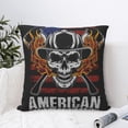 thumbnail image 4 of American Fire Fighter Skull Pillow Cover Decorative Throw Pillowcase Soft Cushion Covers Bed Sofa Couch 16x16, 4 of 6