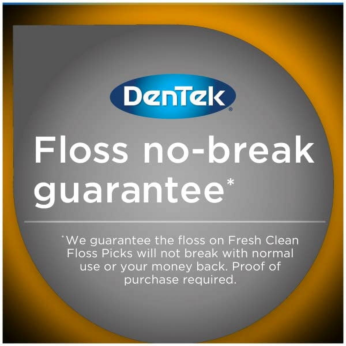 DenTek Complete Clean Easy Reach Floss Picks, No Break & No Shred Floss, 75 Count (Pack Of 6)