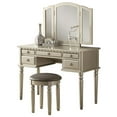 thumbnail image 1 of Bobkona F4079 St. Croix Collection Vanity Set with Stool, Silver, 1 of 14